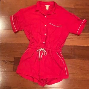 forever 21 tight fit red romper